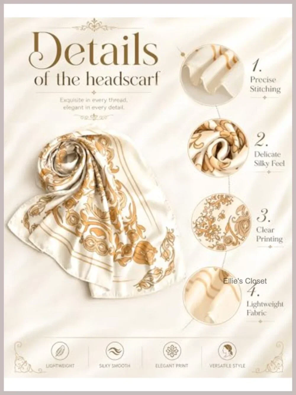 Satin Finish Square Scarf for Women Hair Wrap Head Scarf Bandana 27.5x27.5
